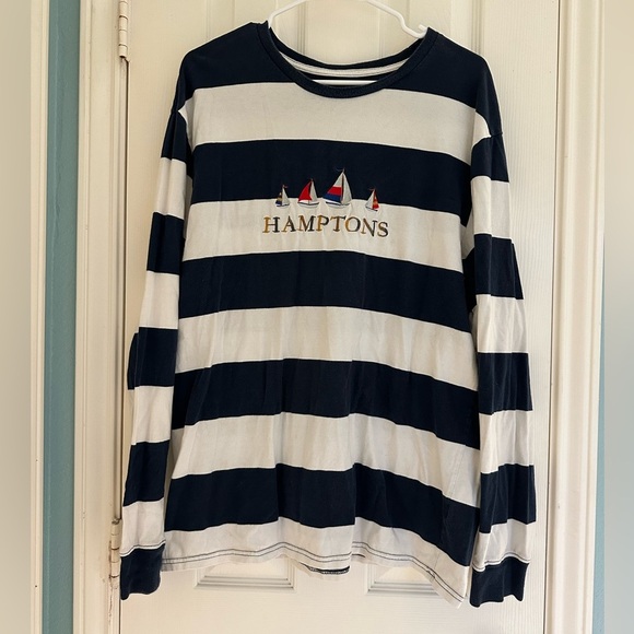 RARE PacSun Nautical Blue White Striped "Hamptons" Pullover Men's XL - Picture 1 of 3